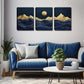 3pcs Abstract Mountain And Moon Wall Art Set Canvas Framed 40x60cm - High Quality Print 100% Australian Made Wall Canvas Ready to Hang
