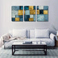 3pcs Neatly Arranged Square Creative Design Metal Print Ready to Hang Art