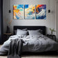 3pcs   Vibrant Cloudscape with Traditional Asian  Wall Art Set Canvas Framed 40x60cm - High Quality Print 100% Australian Made Wall Canvas Ready to Hang
