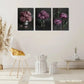 3pcs Pink Bouquet, Pink Duet, Bar decorate, Metal Print Ready to Hang Art