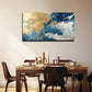Dynamic Blue and Golden Wall Art canvas office home room framed 120x60cm