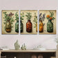 3pcs Druid Tin Retro Plant Delicate Natural Metal Print Ready to Hang Art