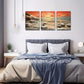 3pcs  Refreshing, Seaside Stone, Red Sky  Wall Art Set Canvas Framed 40x60cm - High Quality Print 100% Australian Made Wall Canvas Ready to Hang