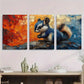 3pcs Cute Skunk Vibrant Abstract Metal Print Ready to Hang Art