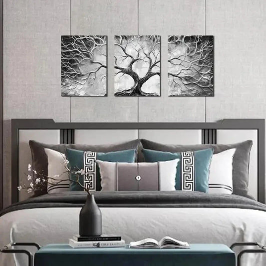 3pcs   Modern Black and White Pictures Metal Print Ready to Hang Art