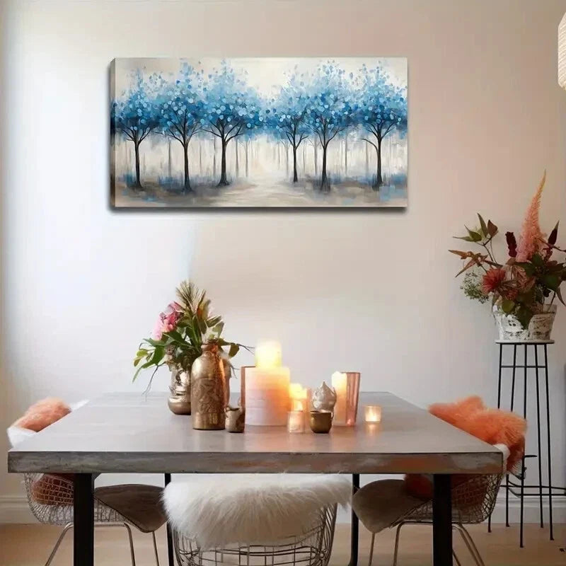 Round Brushstroke Design Wall Art Canvas Office Home Room Framed 120x60cm