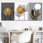 3pcs Featuring Abstract Line Flowers, Plant  Wall Art Set Canvas Framed 40x60cm - High Quality Print 100% Australian Made Wall Canvas Ready to Hang