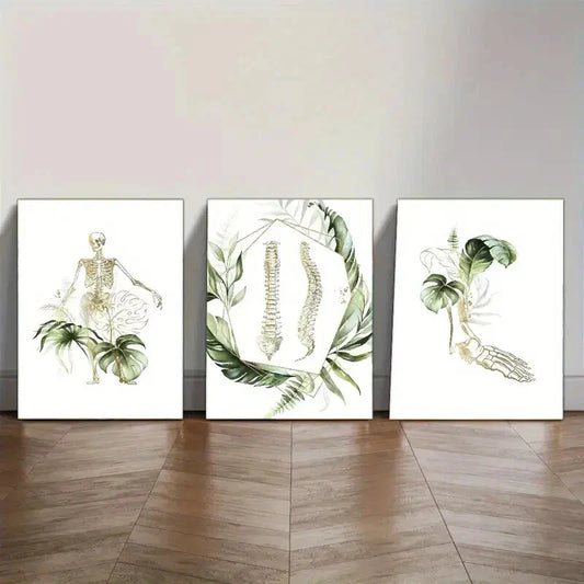 3pcs Chiropractic Mural Chiropractic Clinic Metal Print Ready to Hang Art