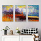 3pcs Modern Brushstroke Painting, Bold Purple Metal Print Ready to Hang Art