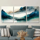 3pcs Green mountains in the fog Metal Print Ready to Hang Art