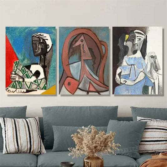 3pcs Pablo Picasso, figure woman art, Metal Print Ready to Hang Art