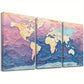 3pcs Decorative Aesthetic Textured World Map Wall Art Set Canvas Framed 40x60cm - High Quality Print 100% Australian Made Wall Canvas Ready to Hang