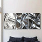 3pcs , Silver Glossy Liquid Metal Style Metal Print Ready to Hang Art