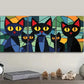 3pcs  Black Cats Family Wall Art Set Canvas Framed 40x60cm - High Quality Print 100% Australian Made Wall Canvas Ready to Hang