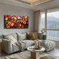 Abstract Autumn Leaves & Bright Wall Art Canvas Office Home Room Framed 120x60cm
