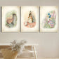 3pcs Squirrel Rabbit Duck Vintage Animal Metal Print Ready to Hang Art