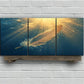 3pcs Feather White Wings Sun Light Metal Print Ready to Hang Art