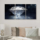 3pcs Reflective with Bokeh Effect Geometric Metal Print Ready to Hang Art