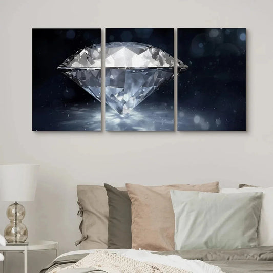 3pcs Reflective with Bokeh Effect Geometric Metal Print Ready to Hang Art