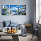 3pcs   Beautiful Scenery Of Santorini Island Wall Art Set Canvas Framed 40x60cm - High Quality Print 100% Australian Made Wall Canvas Ready to Hang