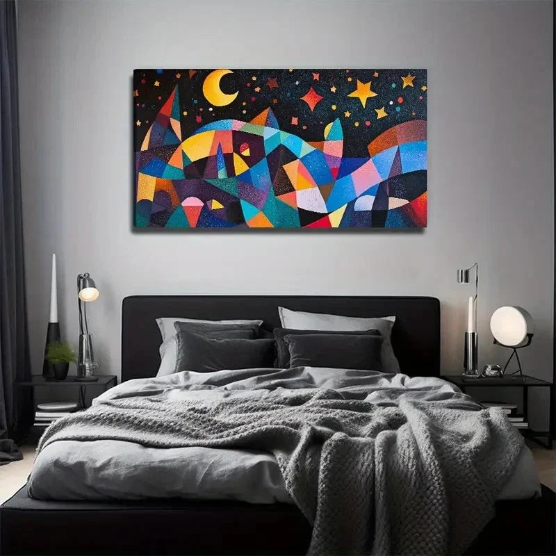 Night Scenery Suitable Pattern Wall Art Canvas Office Home Room Framed 120x60cm
