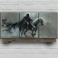 3pcs Knight Horse Black & Gray Metal Print Ready to Hang Art