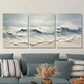 3pcs Abstract Ocean Waves Seascape with Thick Metal Print Ready to Hang Art