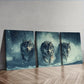 3pcs Fierce Wolf pack  Wall Art Set Canvas Framed 40x60cm - High Quality Print 100% Australian Made Wall Canvas Ready to Hang