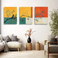 3pcs Nature-Inspired Birds And Branch Abstract Metal Print Ready to Hang Art