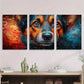 3pcs Dog Mosaic Stunning Brown Eyes Painting Metal Print Ready to Hang Art
