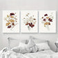 3pcs Wildflower Watercolor Flowers Metal Print Ready to Hang Art