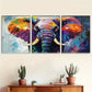 3pcs modern Colorful Elephant Wall Art Set Canvas Framed 40x60cm - High Quality Print 100% Australian Made Wall Canvas Ready to Hang