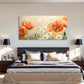 Serene Floral Orange & White Wall Art Canvas Office Home Room Framed 120x60cm