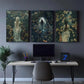 3pcs Victorian Mural Dark Cottle Style Vintage Metal Print Ready to Hang Art