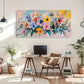 Abstract Floral Vibrant Modern Wall Art Canvas Office Home Room Framed 120x60cm