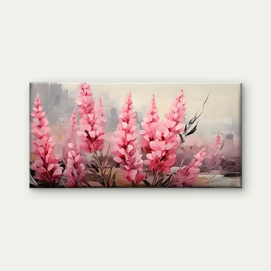 Pink Flowers Floral Vase Wall Art Canvas Office Home Room Framed 80x45cm