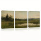 3pcs Retro Scenery with Lake & Grass    Wall Art Set Canvas Framed 40x60cm - High Quality Print 100% Australian Made Wall Canvas Ready to Hang