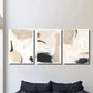 3pcs  Beige Abstract Nordic Style Textured  Metal Print Ready to Hang Art