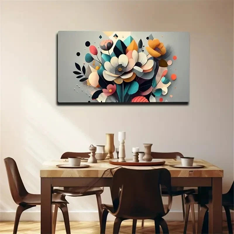 Rich Texture Flowers Abstract Wall Art Canvas Office Home Room Framed 120x60cm