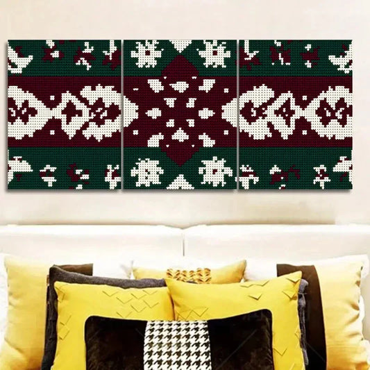 3pcs Christmas sweater pattern  Wall Art Set Canvas Framed 40x60cm - High Quality Print 100% Australian Made Wall Canvas Ready to Hang