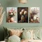 3pcs Protia Bouquet in Vase Lavender Metal Print Ready to Hang Art