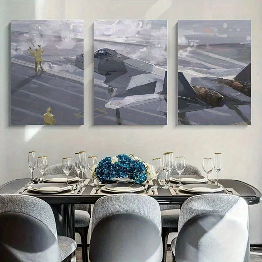 3pcs Anime Japanese Manga Gray Metal Print Ready to Hang Art