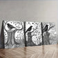3pcs Black & White Nature Scene Intricate Tree Wall Art Set Canvas Framed 40x60cm - High Quality Print 100% Australian Made Wall Canvas Ready to Hang