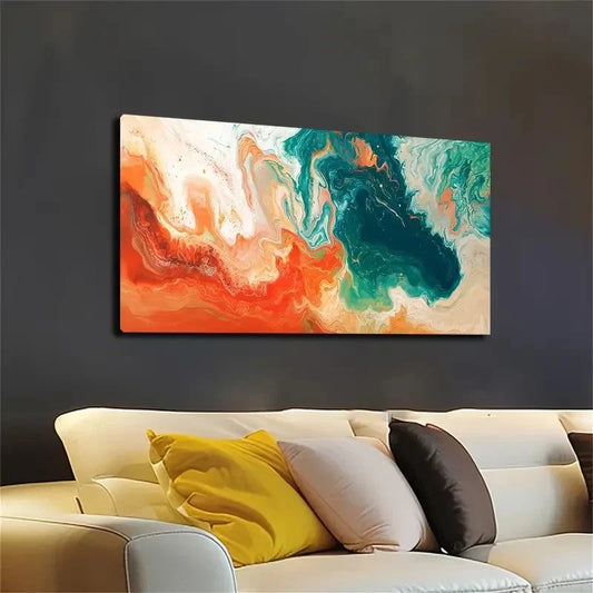 Bohemian Style Abstract Wall Art canvas office home room framed 120x60cm