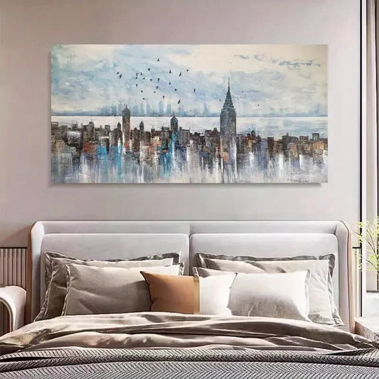 New York City Skyline Buildings Decor Wall Art Canvas Office Home Room Framed 80x45cm