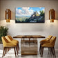 Ancient Castle Rocky Mountain Wall Art Canvas Office Home Room Framed 120x60cm