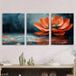 3pcs Abstract Flower Painting Metal Print Ready to Hang Art