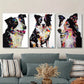 3pcs Border Collie Dog Portraits Metal Print Ready to Hang Art