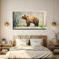 Brown Bear with Golden Fur Wall Art Canvas Office Home Room Framed 120x60cm