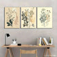 3pcs Decorative Flower Poster Minimalist Style Metal Print Ready to Hang Art